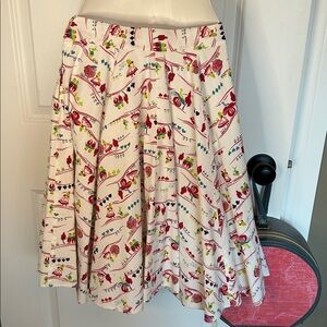🦩Vintage Alice in Wonderland Novelty Print Full Skirt